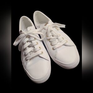 Keds White Women's Sneakers with Gold Eyelets Size 6.5 Womens